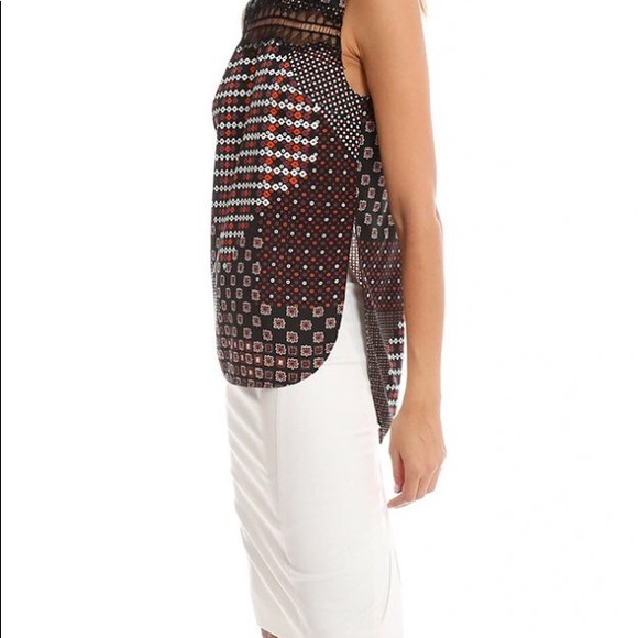 Thakoon Addition Lace Inset multi print tank - Picture 1 of 7